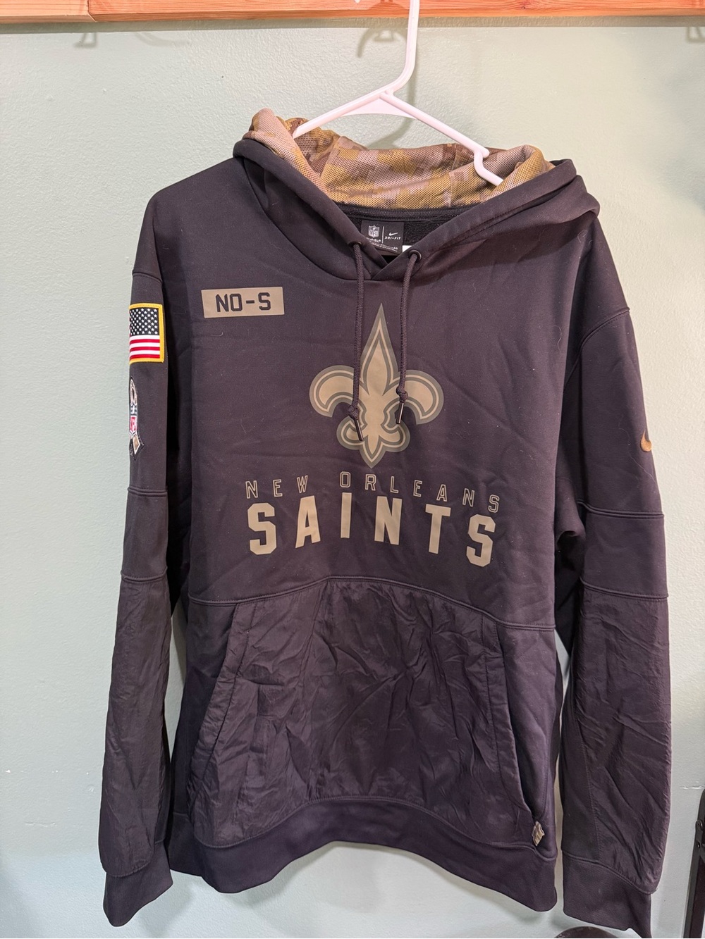 Nike New Orleans Saints Salute to Service Hoodie Size XL Black